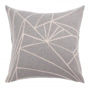 Frozen graphical pattern grey and beige  knitted woolen cushion of premium quality Italian woolen blend incl. inner cushion made in Denmark