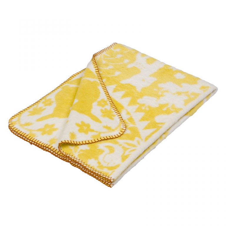 Baby Blanket Fairytale Forest yellow – organic cotton – Fabulous Goose