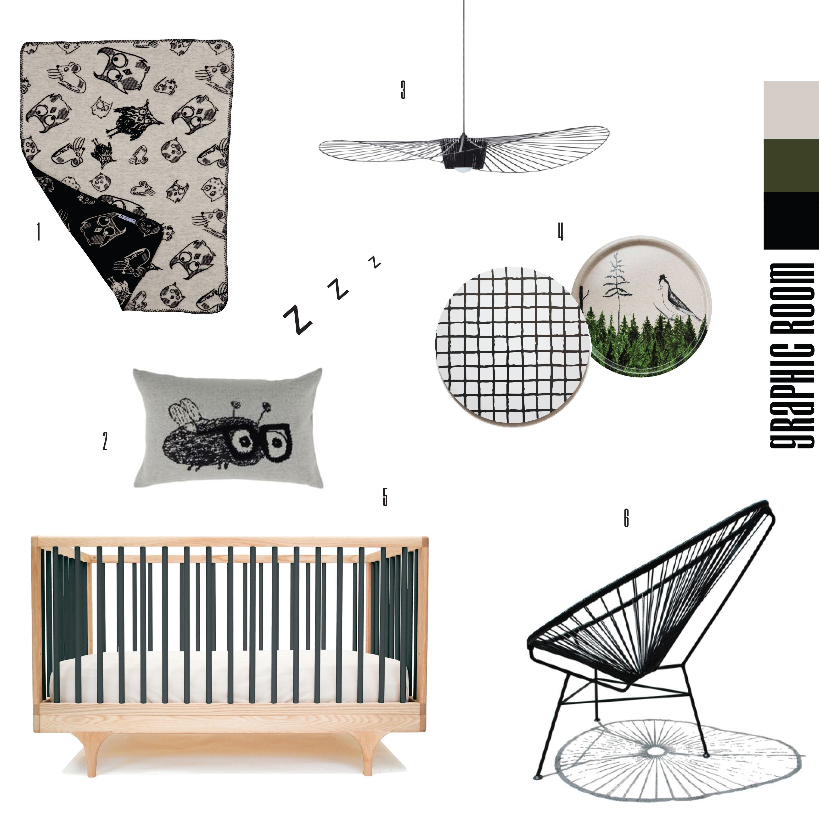 monochrome nursery decor