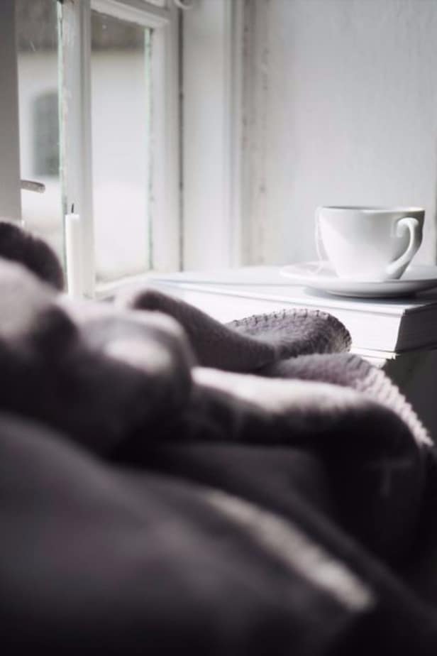 cozy morning tes with a soft blanket nordic way of living