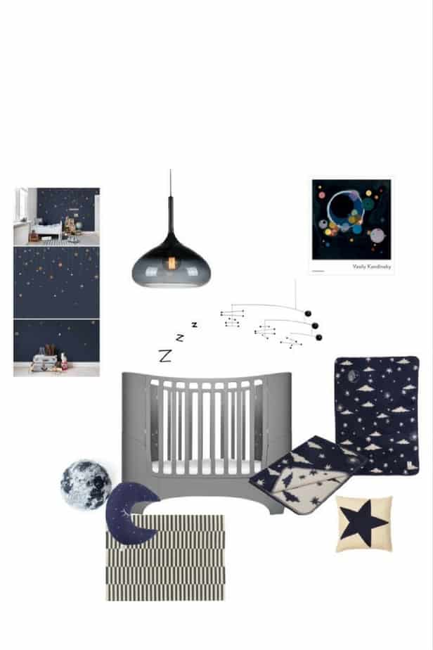 space theme for a boy room classic colors with a modern twist