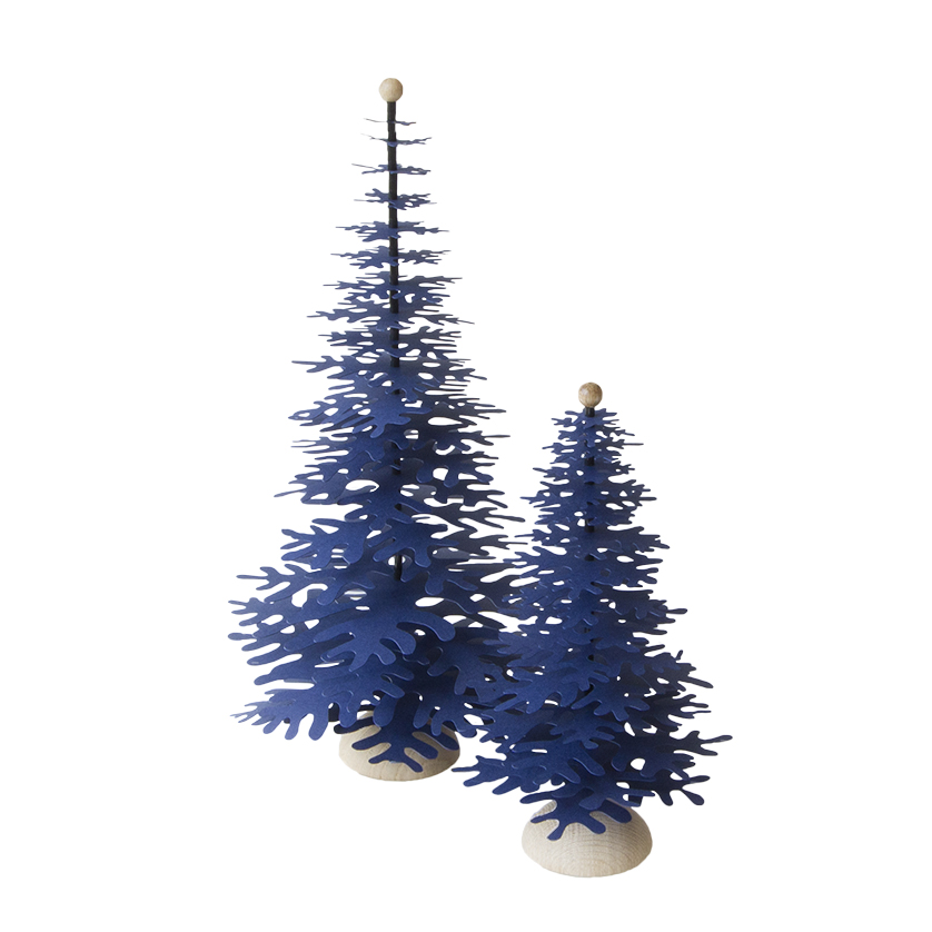 Dark blue paper Christmas tree - 3D easy to make decoration 2 sizes medium and big