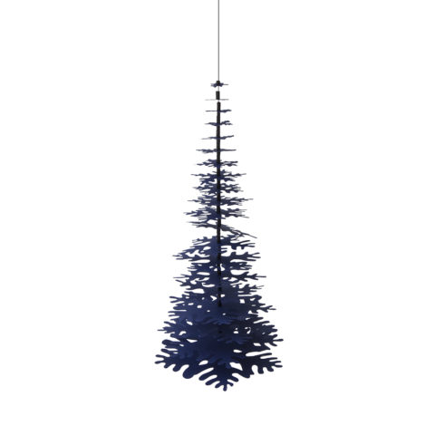 Dark blue paper Christmas tree that you can assemble easy