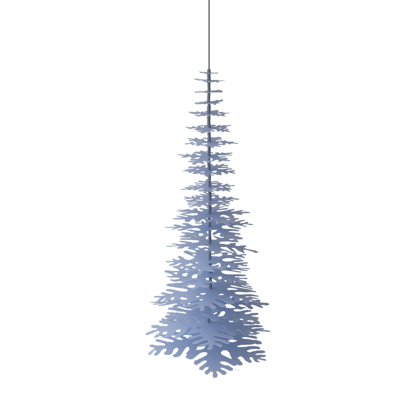 Big 3D Christmas decoration - a hanging light-blue Paper Tree that you can easily assemble.
