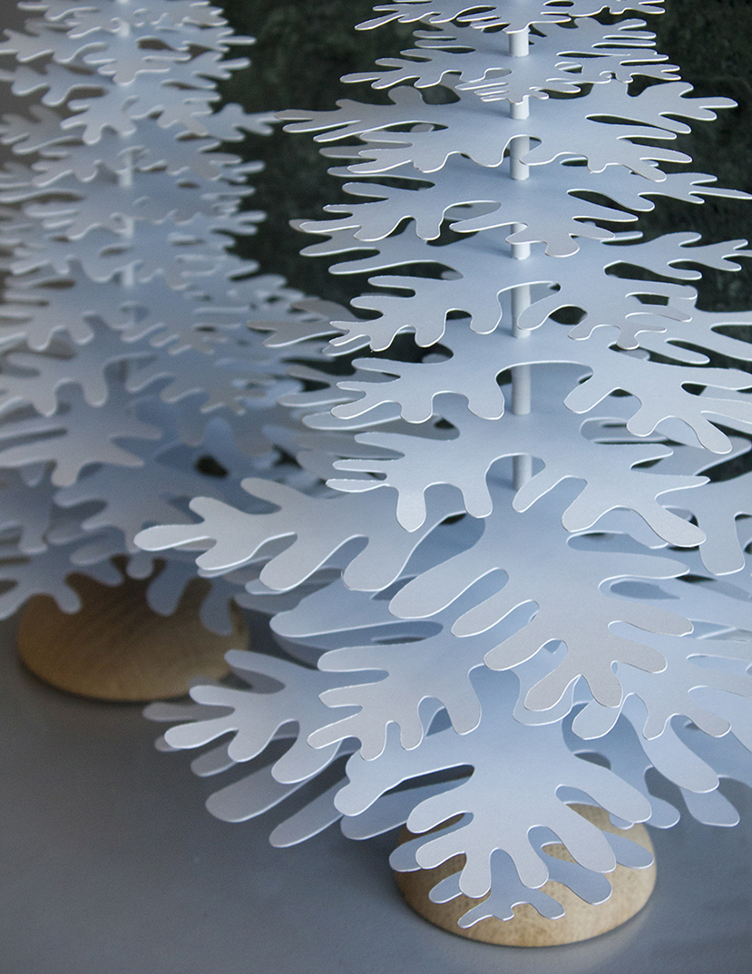 Light-blue metallic paper Christmas tree – 3D decoration big ...